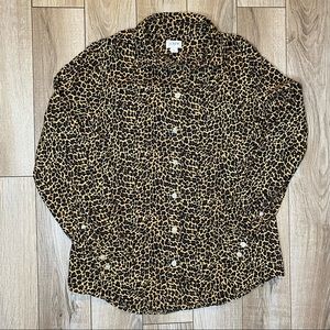 J. Crew Button Down Cheetah Print Blouse